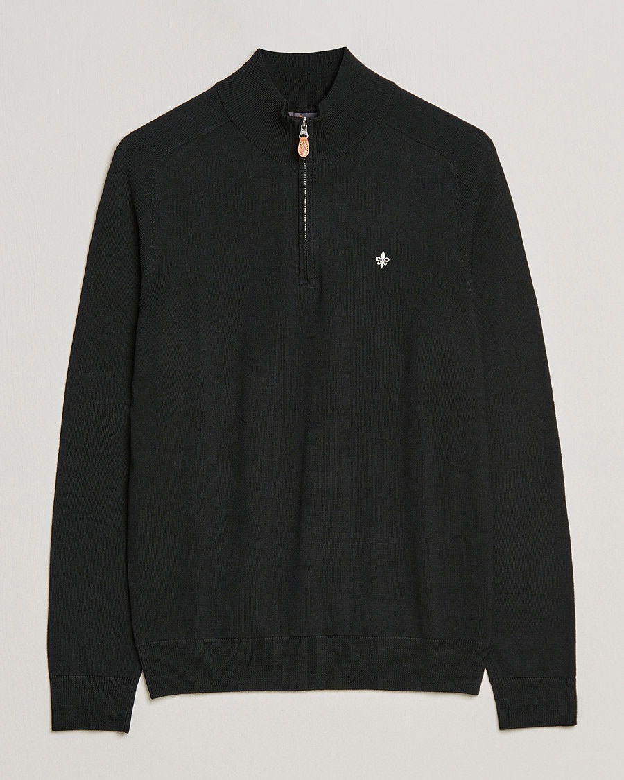 Morris John Merino Half Zip Black – Zwart
