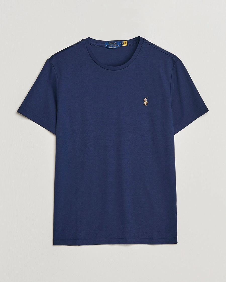Polo Ralph Lauren Luxury Pima Cotton Crew Neck T-Shirt Refined Navy – Blauw