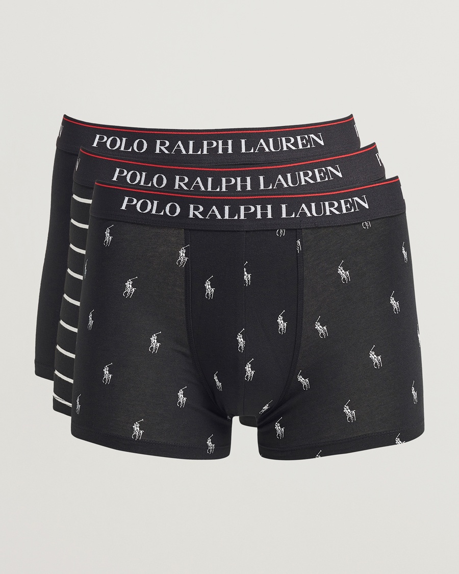 Polo Ralph Lauren 3-Pack Trunk Black/Stripe/Pony - Maat: S - Kleur: Zwart