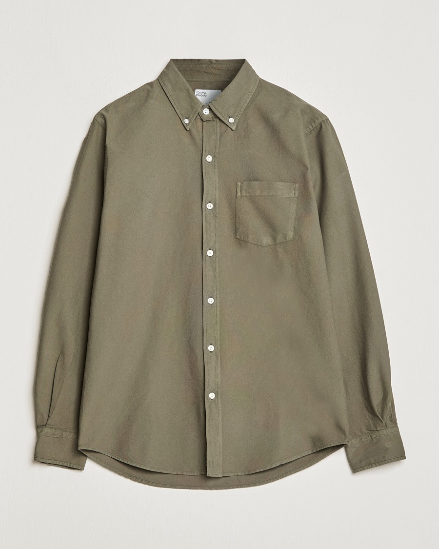 Colorful Standard Classic Organic Oxford Button Down Shirt Dusty Olive – Groen