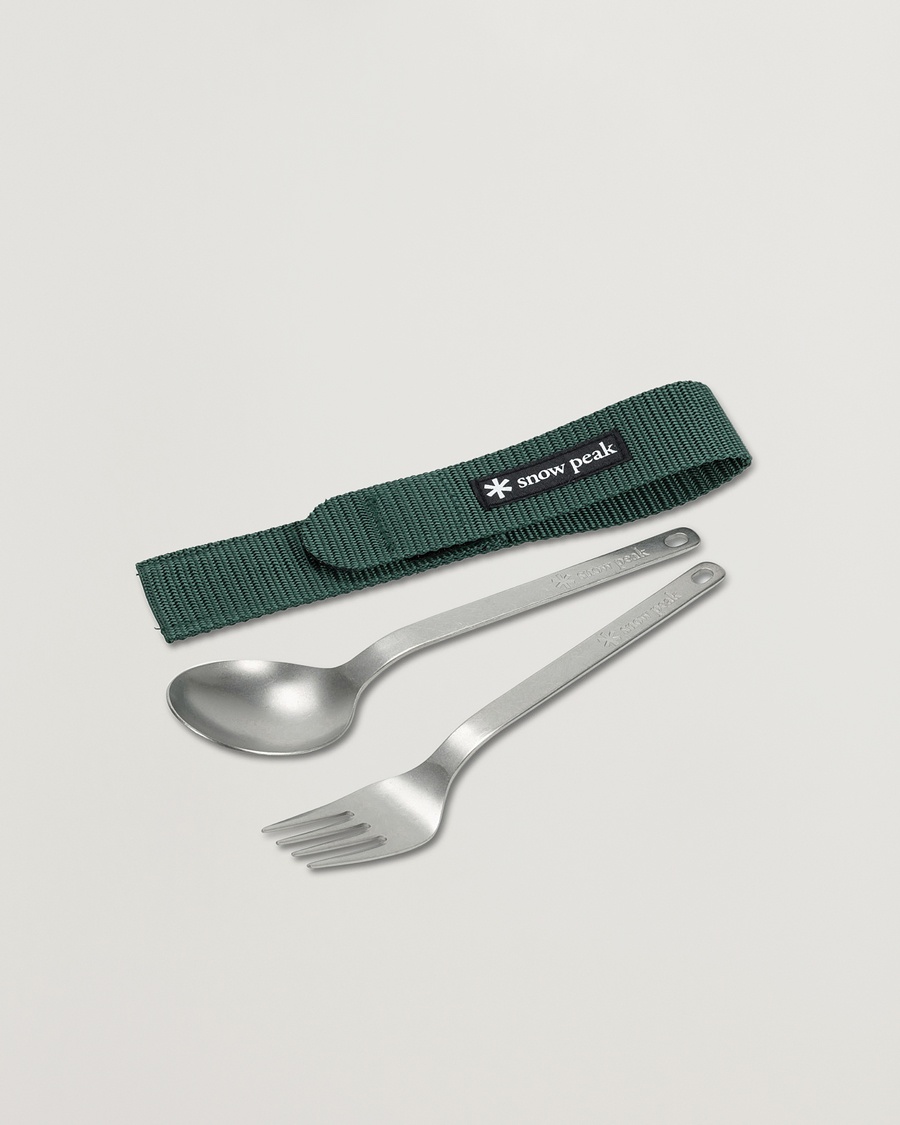 Snow Peak Fork & Spoon Set Titanium – Zilver