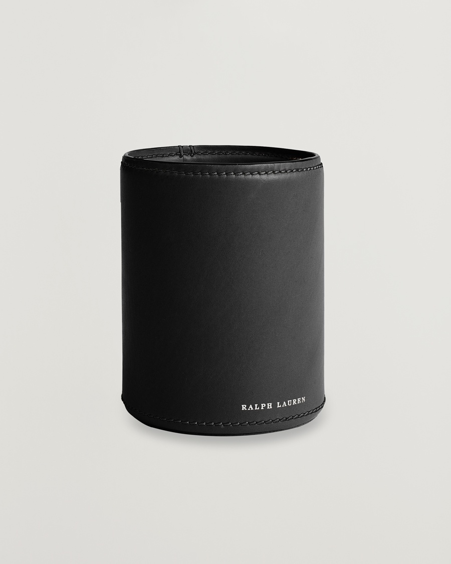 Ralph Lauren Home Brennan Leather Pencil Cup Black – Zwart