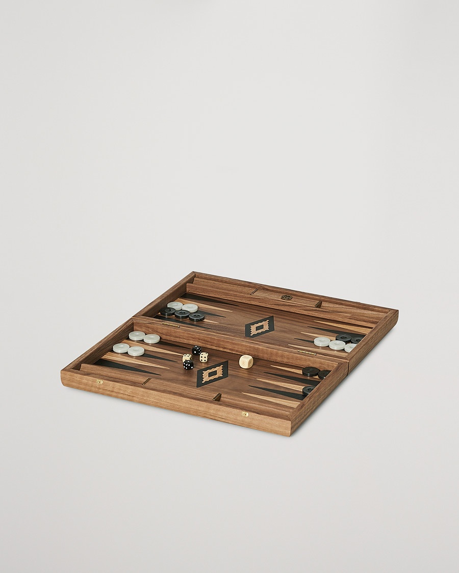 Manopoulos American Walnut Backgammon With Side Racks – Bruin