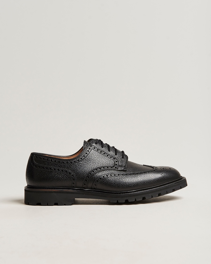 Crockett & Jones Pembroke Derbys Scotch Grain Vibram Black Calf – Zwart