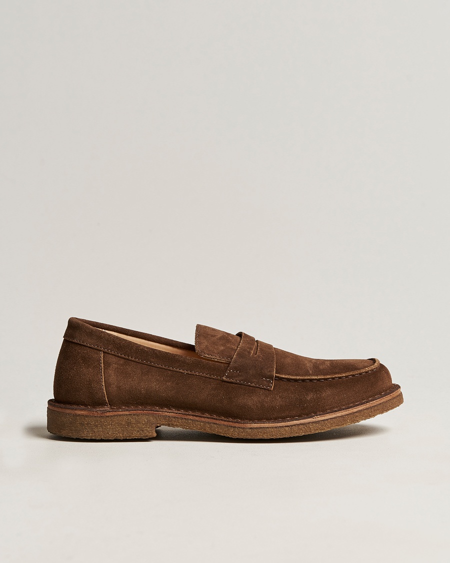 Heren | Instappers | Astorflex | Mokaflex Loafers Dark Khaki Suede