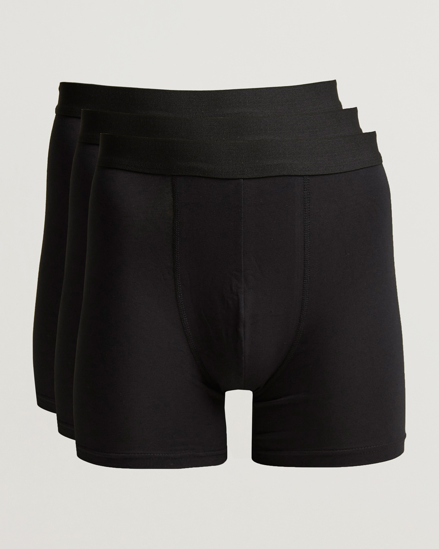 Bread & Boxers 3-Pack Long Boxer Brief Black – Zwart