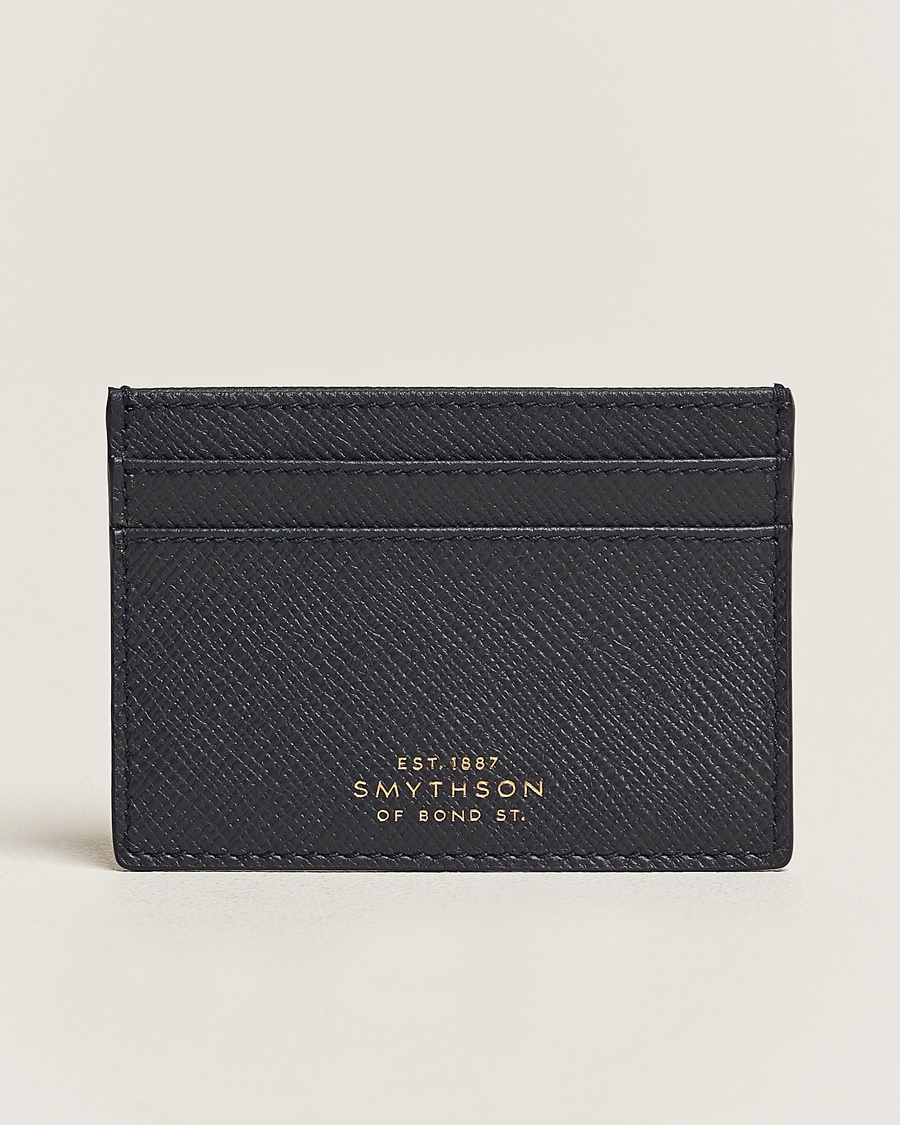 Smythson Panama Flat Cardholder Navy – Blauw