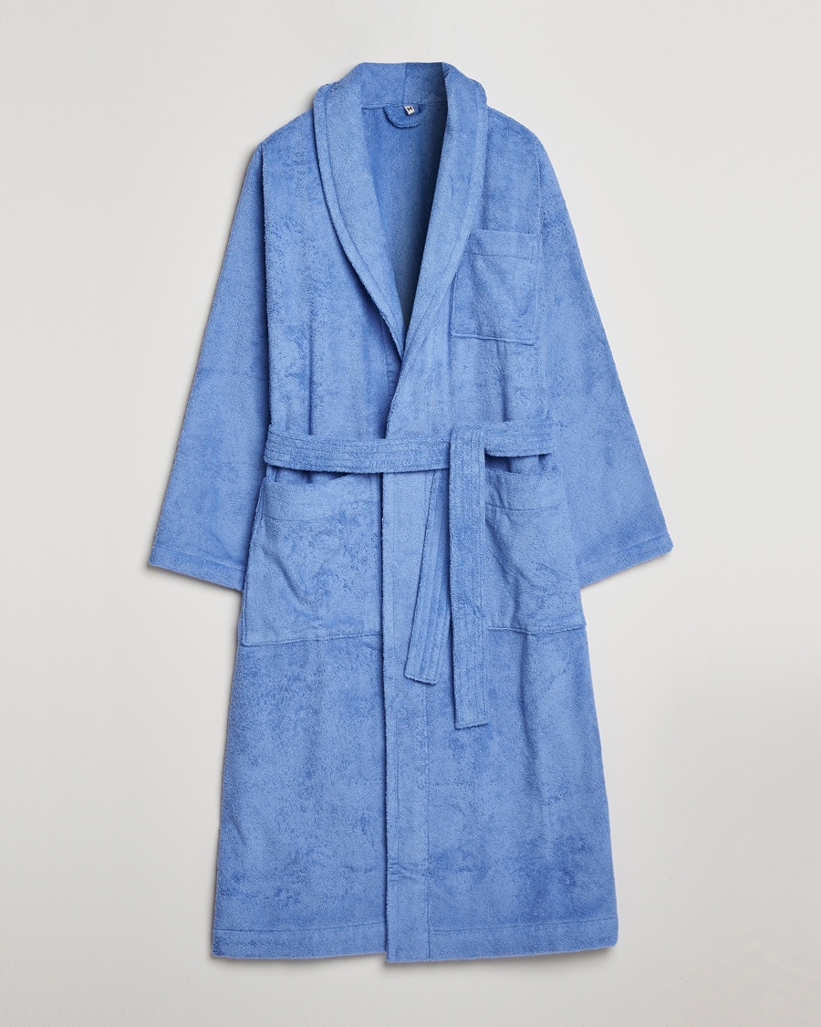 Tekla Organic Terry Classic Bathrobe Clear Blue – Blauw