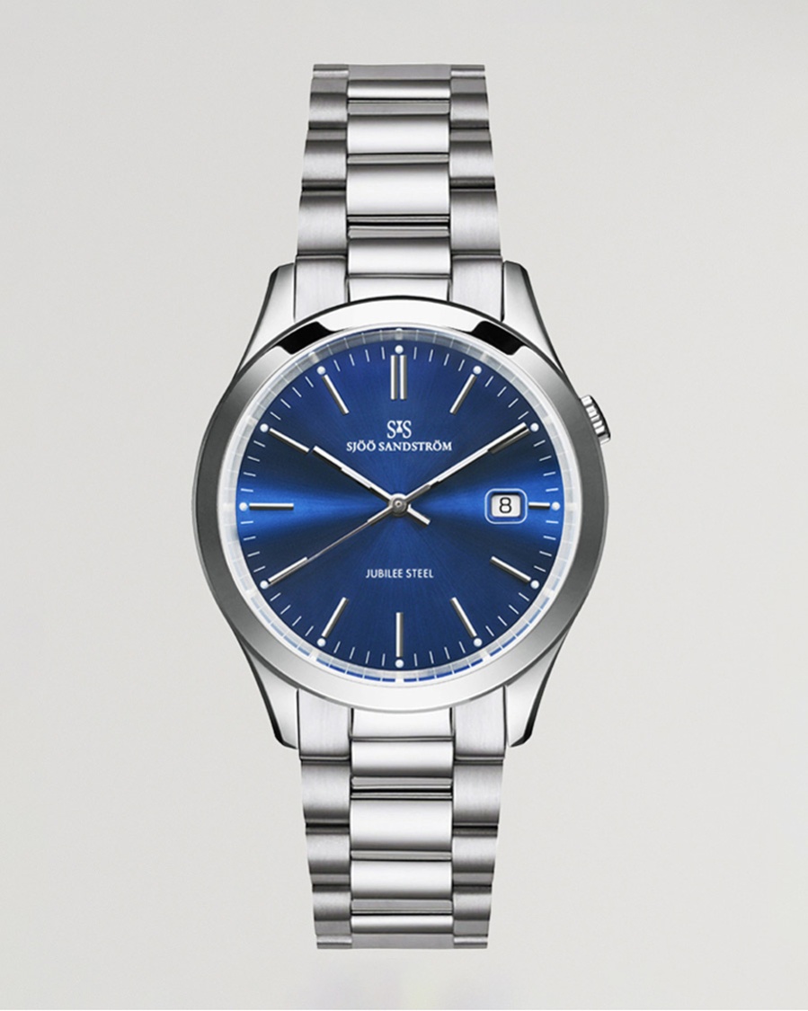 Sjöö Sandström Jubilee Steel Quartz 40mm Blue/Steel – Blauw