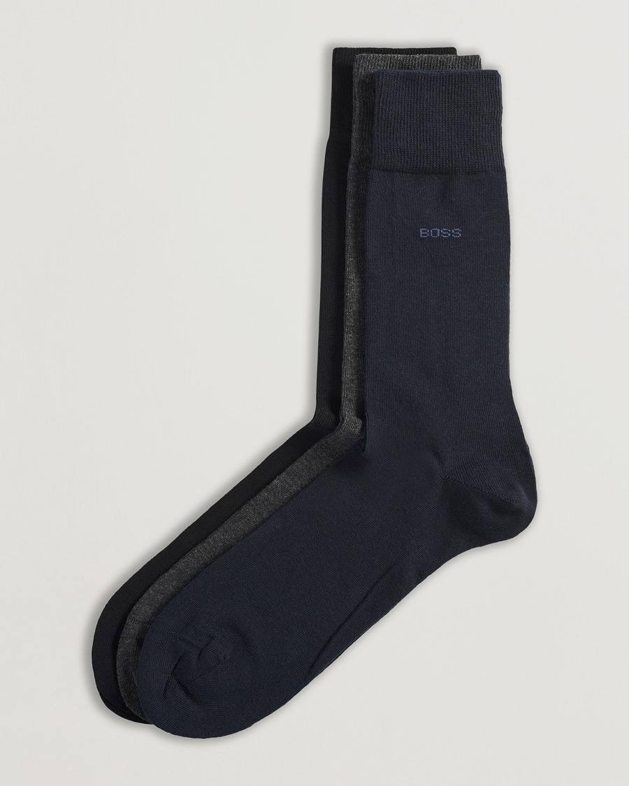 3-Pack RS Uni Socks Navy/Black/Grey – Blauw