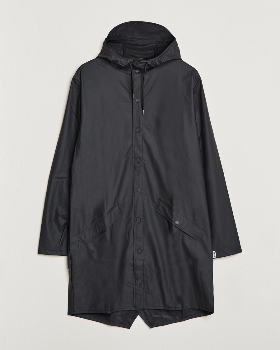 RAINS Long Jacket Black – Zwart