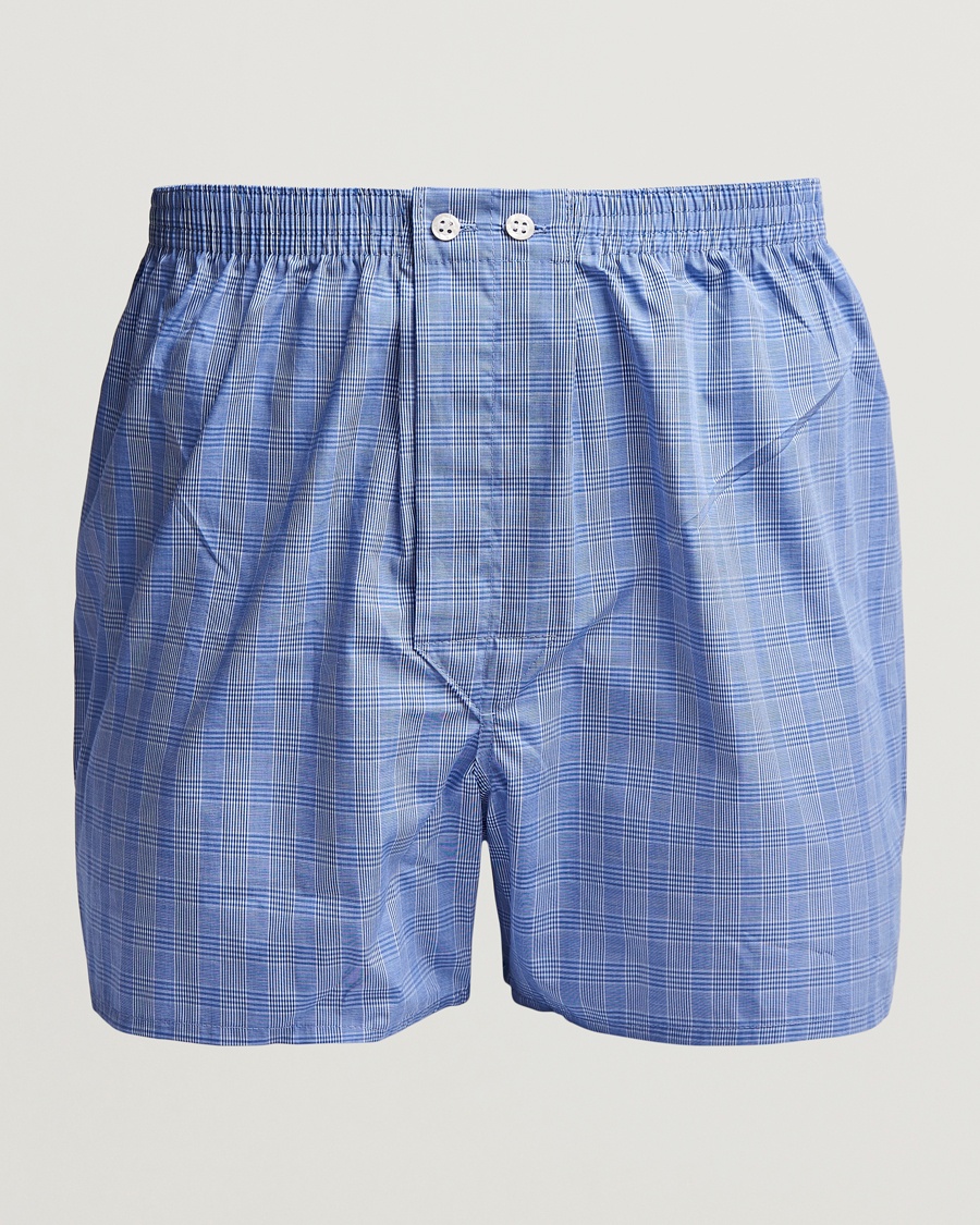 Derek Rose Classic Fit Cotton Boxer Shorts Blue – Blauw