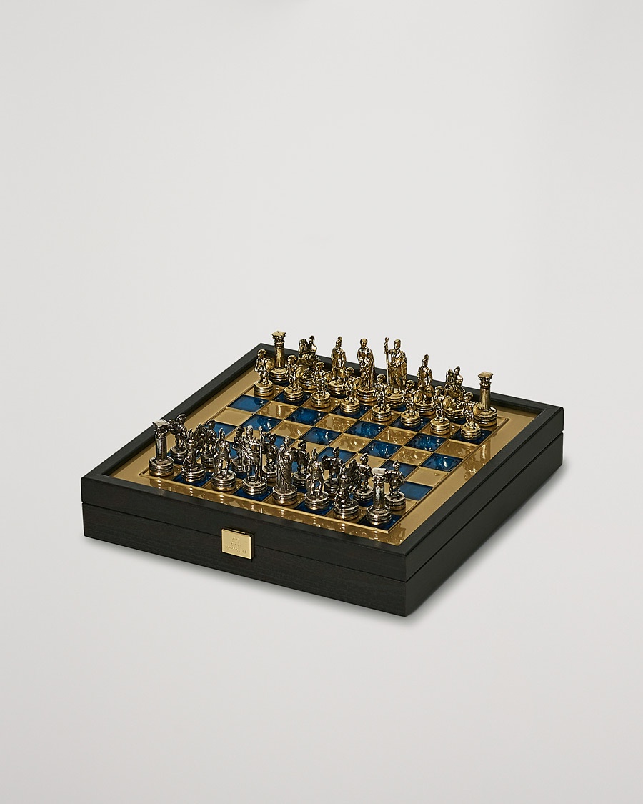 Manopoulos Greek Roman Period Chess Set Blue – Blauw