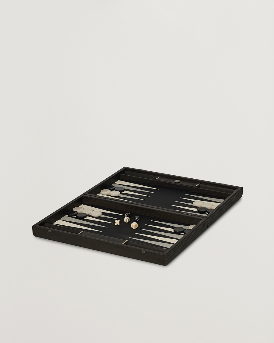 Manopoulos Classic Leatherette Backgammon Set Black – Zwart