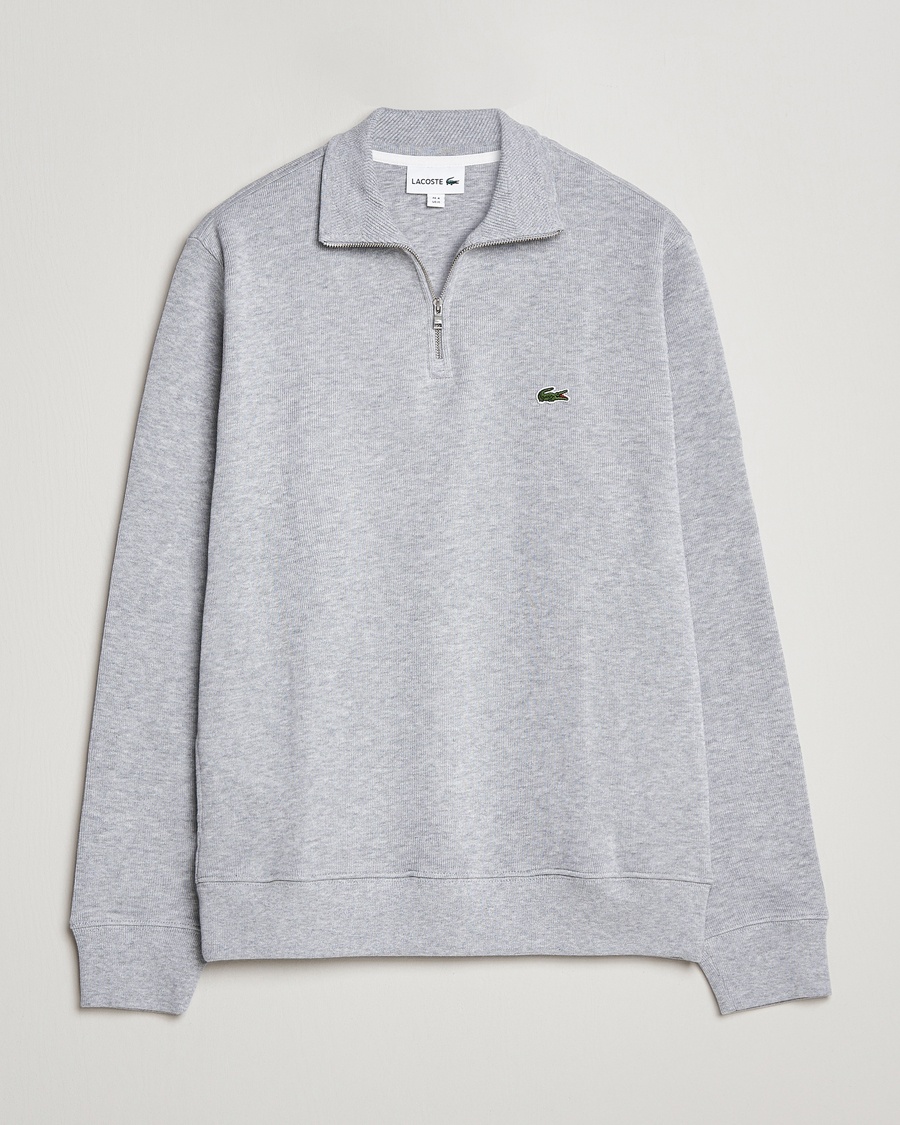 Lacoste Rib Interlock Half Zip Silver Chine – Grijs
