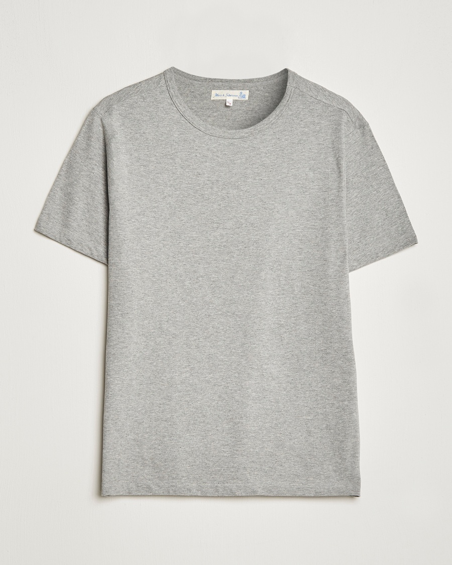 Heren | Afdelingen | Merz b. Schwanen | 1950s Classic Loopwheeled T-Shirt Grey Melange