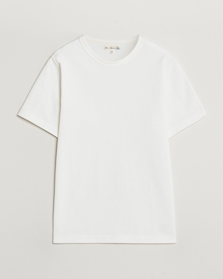 Merz b. Schwanen Relaxed Fit Loopwheeled T-Shirt White – Wit