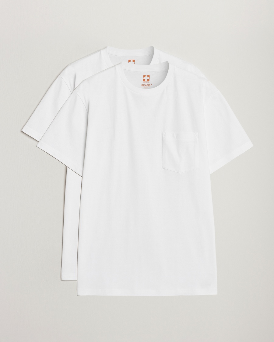 BEAMS PLUS 2-Pack Pocket T-Shirt White – Wit