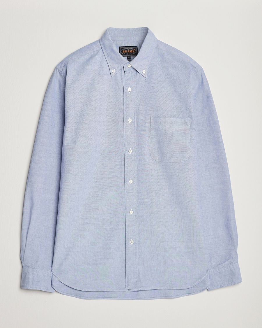 BEAMS PLUS Oxford Button Down Shirt Light Blue – Blauw