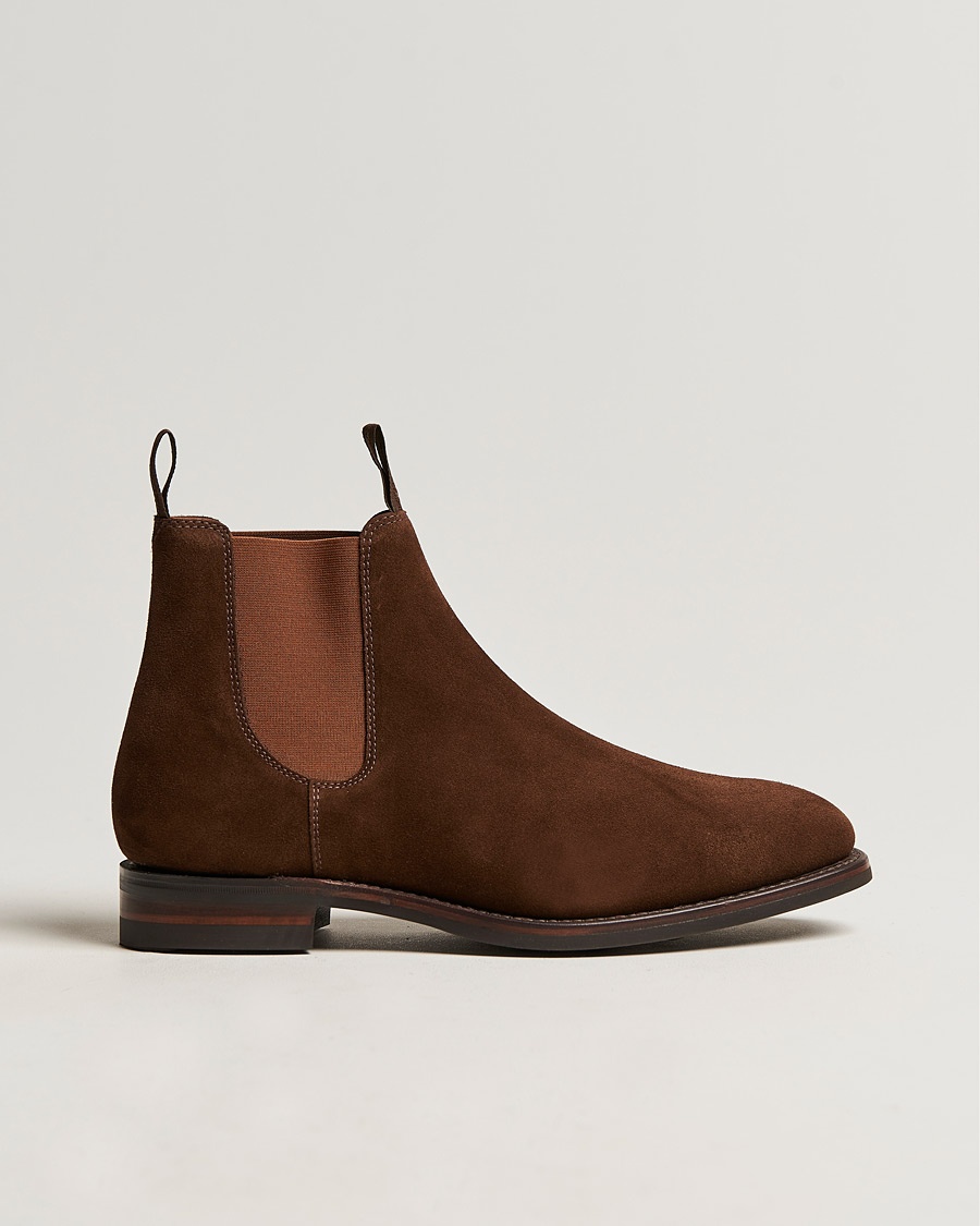 Loake 1880 Chatsworth Chelsea Boot Tobacco Suede – Bruin