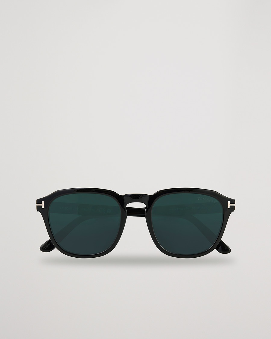 Tom Ford Avery Sunglasses Shiny Black/Blue – Zwart