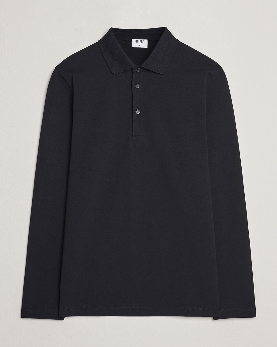 Filippa K Luke Lycra Poloshirt Black – Zwart