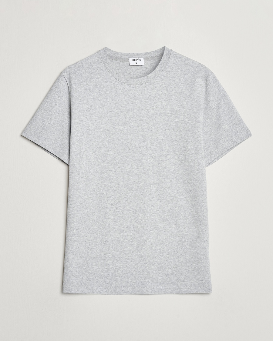 Heren | Personal Classics | Filippa K | Soft Lycra Tee Light Grey Melange