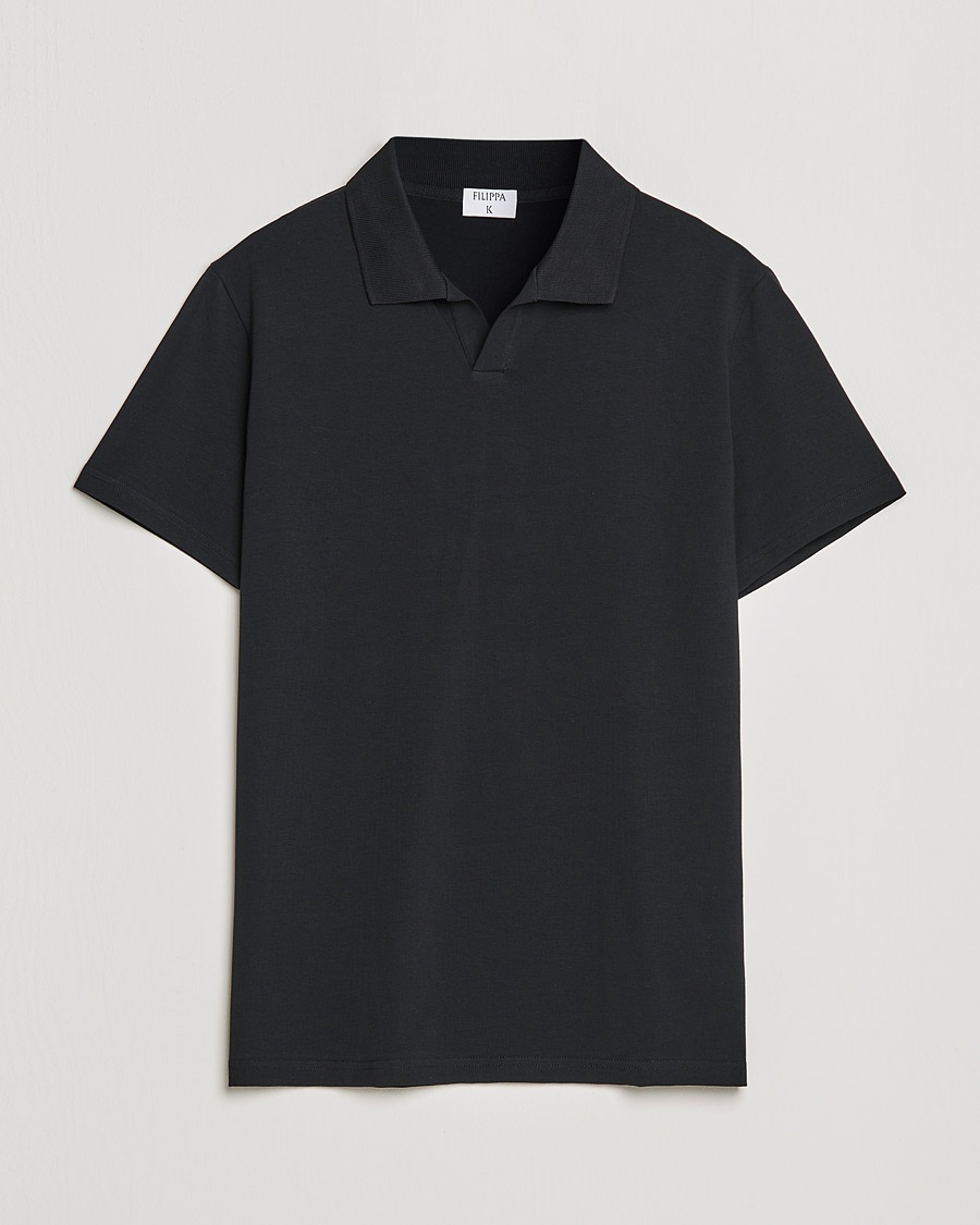 Filippa K Soft Lycra Polo Tee Black – Zwart