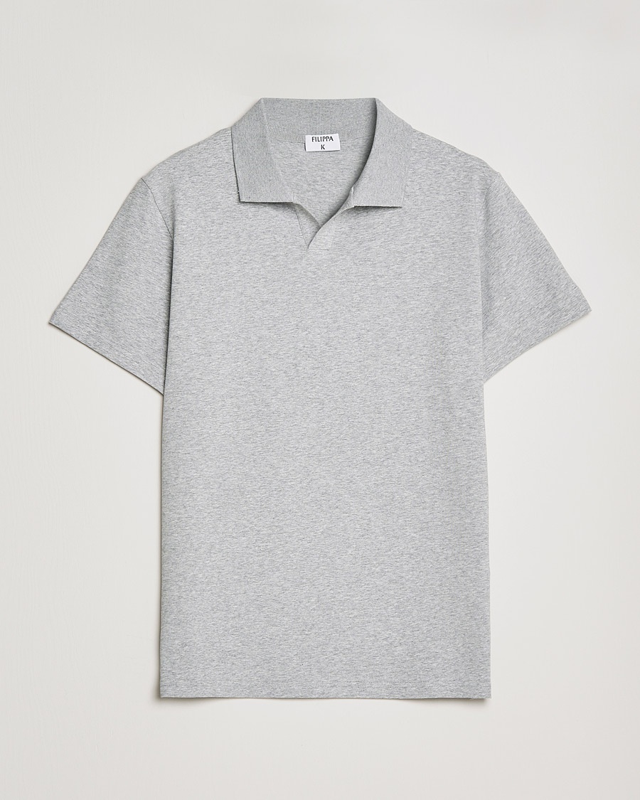 Filippa K Soft Lycra Polo Tee Light Grey Melange – Grijs