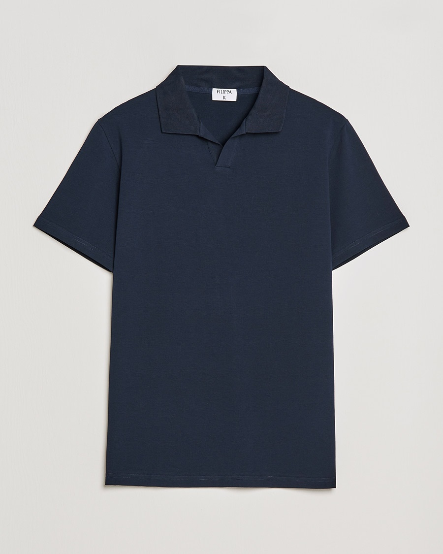 Filippa K Soft Lycra Polo Tee Navy – Blauw