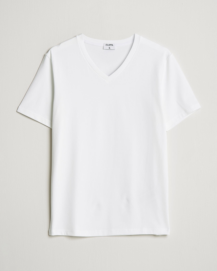 Filippa K Soft Lycra V-Neck Tee White – Wit