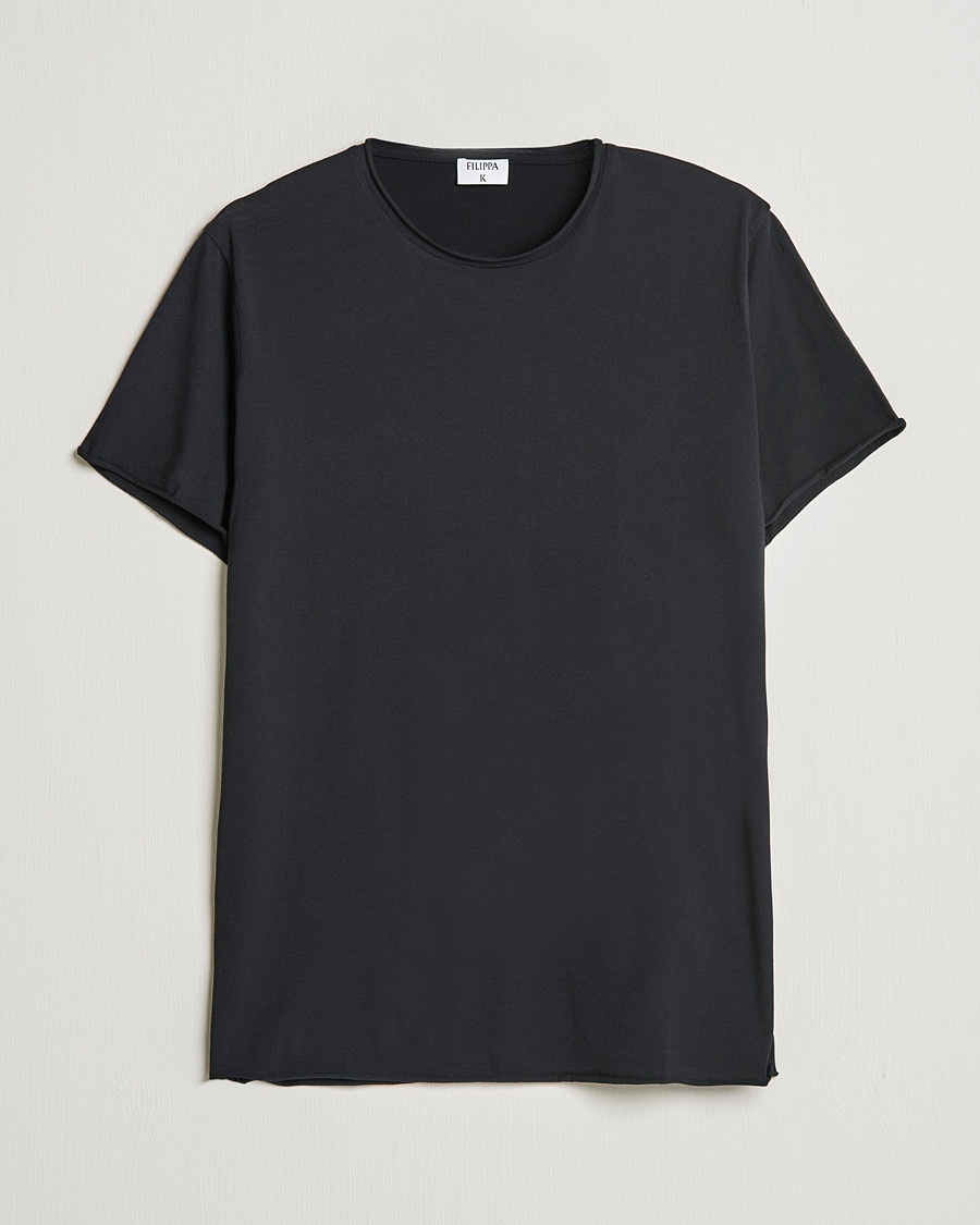 Filippa K Roll Neck Crew Neck Tee Black – Zwart