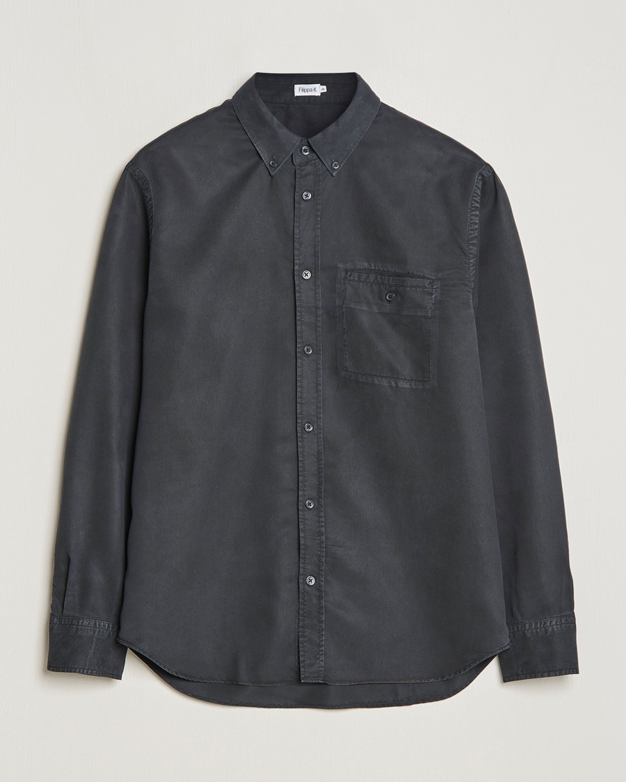Filippa K Zachary Tencel Shirt Almost Black – Zwart