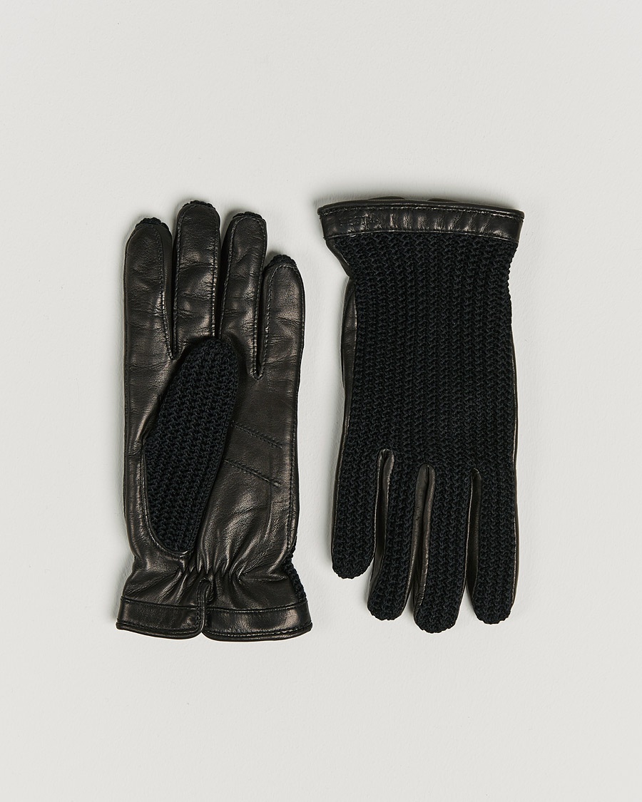Hestra Adam Crochet Wool Lined Glove Black – Zwart