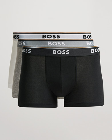 Heren | BOSS BLACK | BOSS BLACK | 3-Pack Trunk Boxer Shorts White/Grey/Black