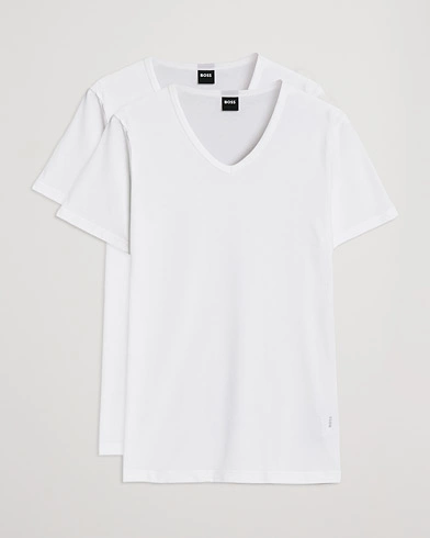 Heren |  | BOSS BLACK | 2-Pack V-Neck Slim Fit T-Shirt White