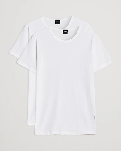 Heren | BOSS BLACK | BOSS BLACK | 2-Pack Crew Neck Slim Fit T-Shirt White