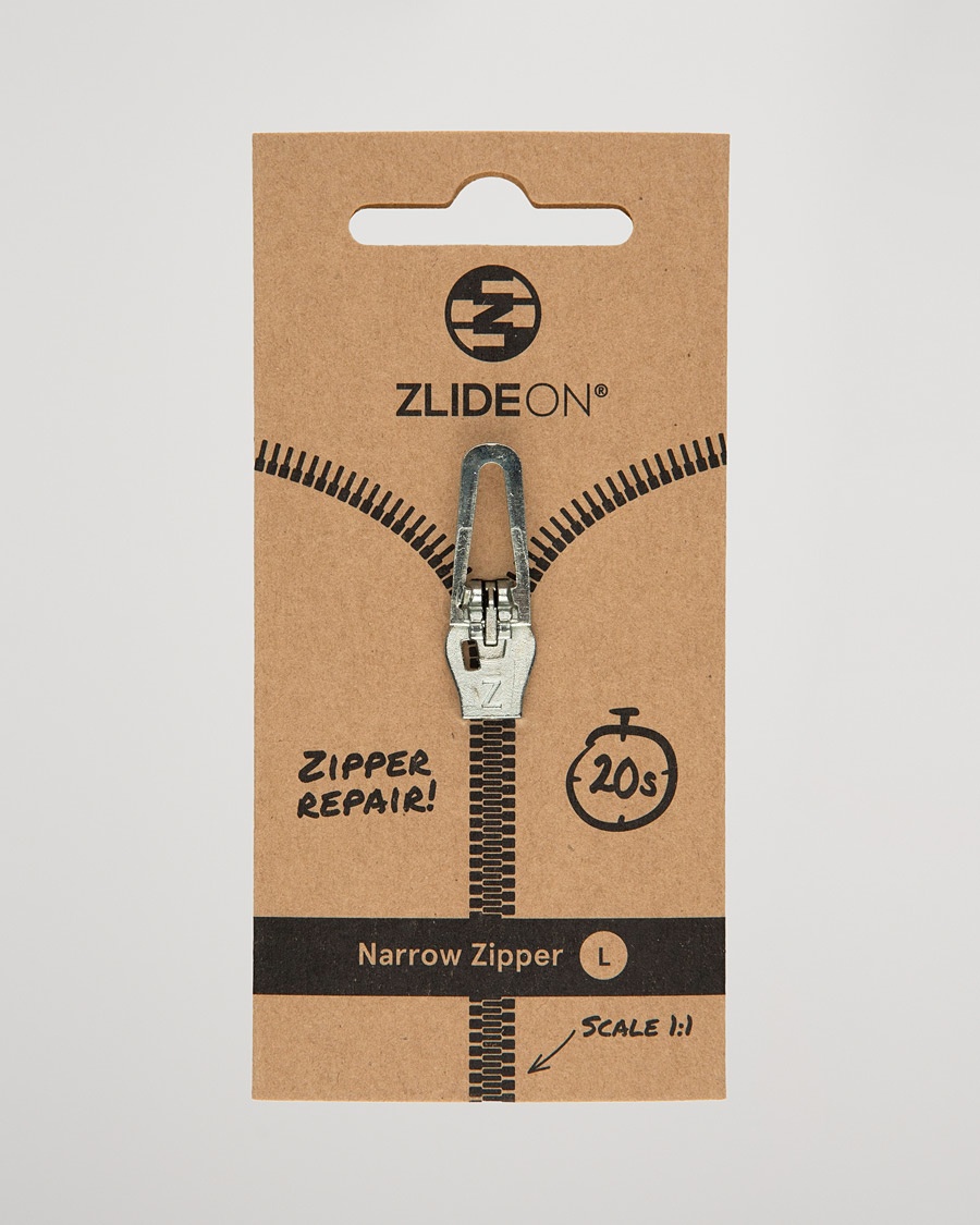 ZlideOn Narrow Zipper Silver L – Zilver