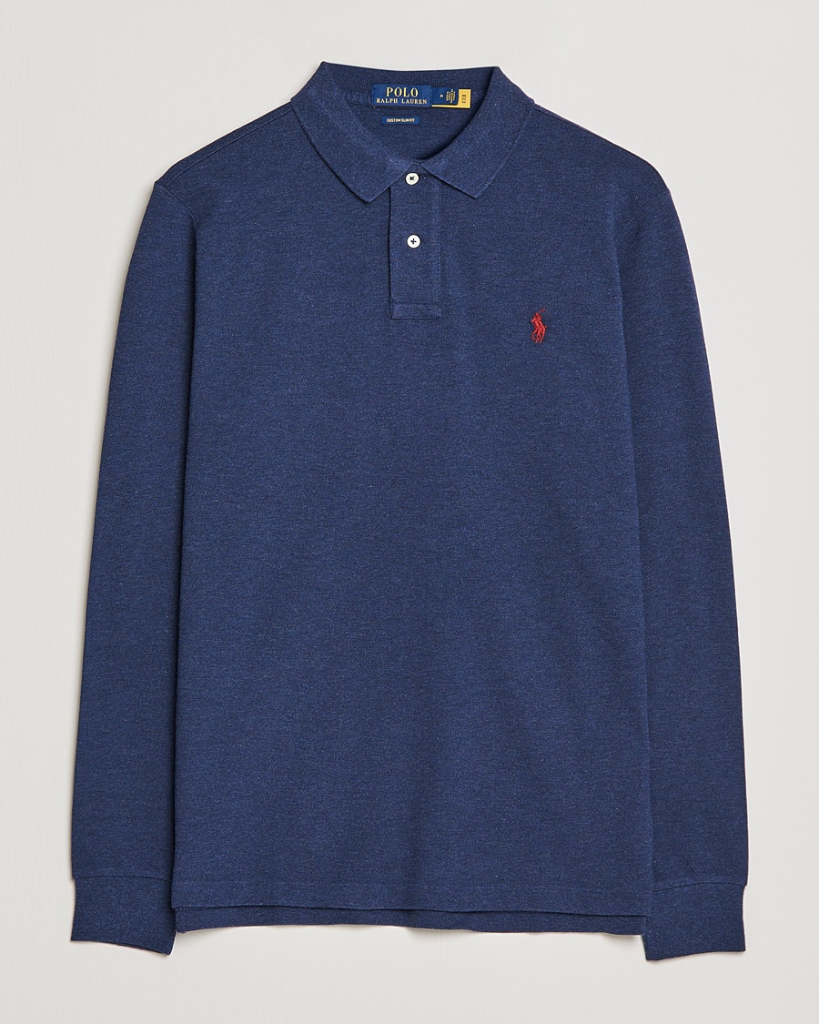 Heren | Business & Beyond - Casual | Polo Ralph Lauren | Custom Slim Fit Long Sleeve Polo Spring Navy Heather