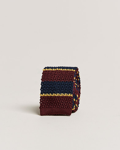 Heren |  | Polo Ralph Lauren | Knitted Striped Tie Wine/Navy/Gold