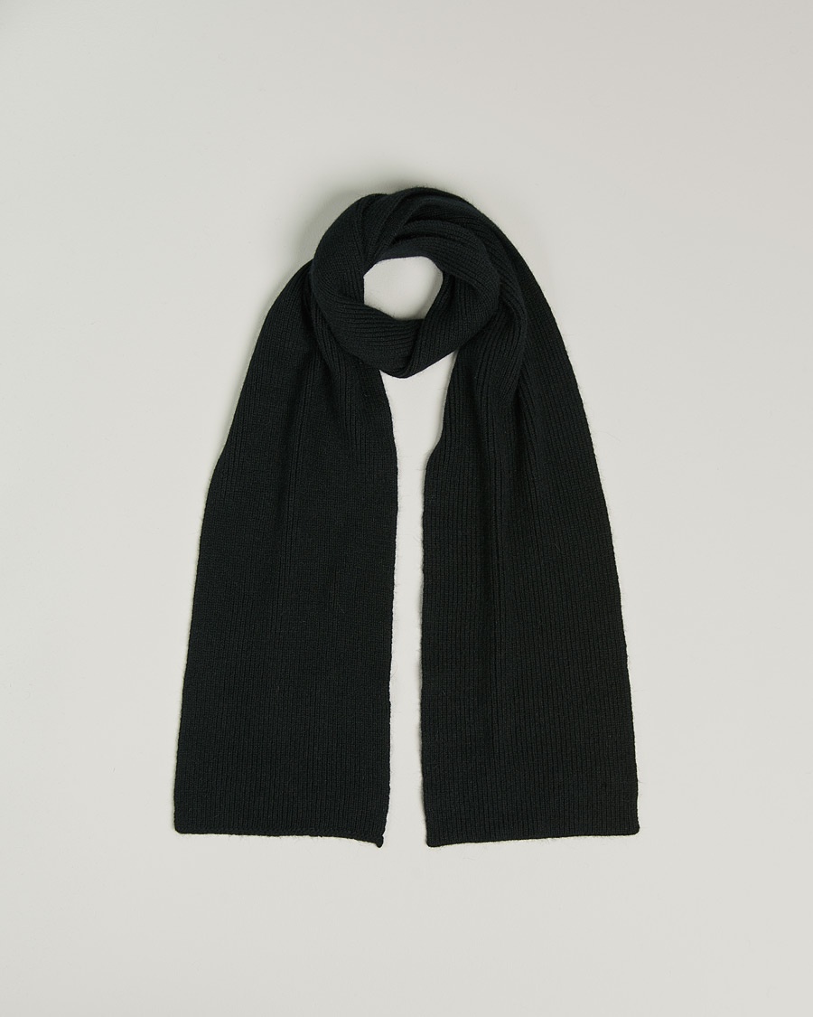 Le Bonnet Lambswool/Caregora Scarf Onyx – Zwart