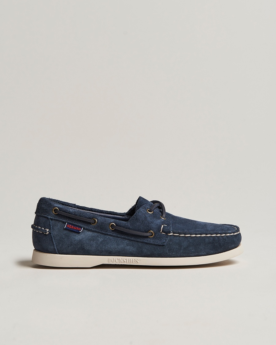 Sebago Docksides Suede Boat Shoe Blue Navy – Blauw