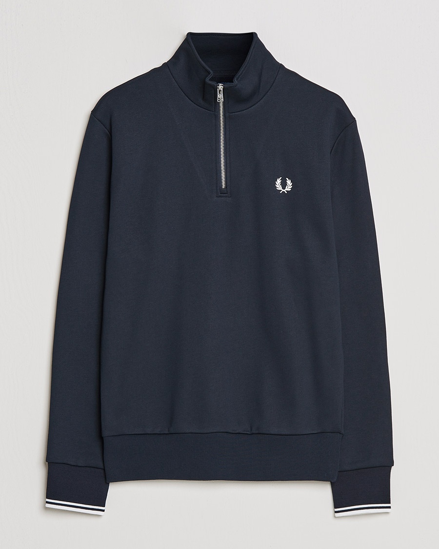 Fred Perry Half Zip Sweatshirt Navy – Blauw