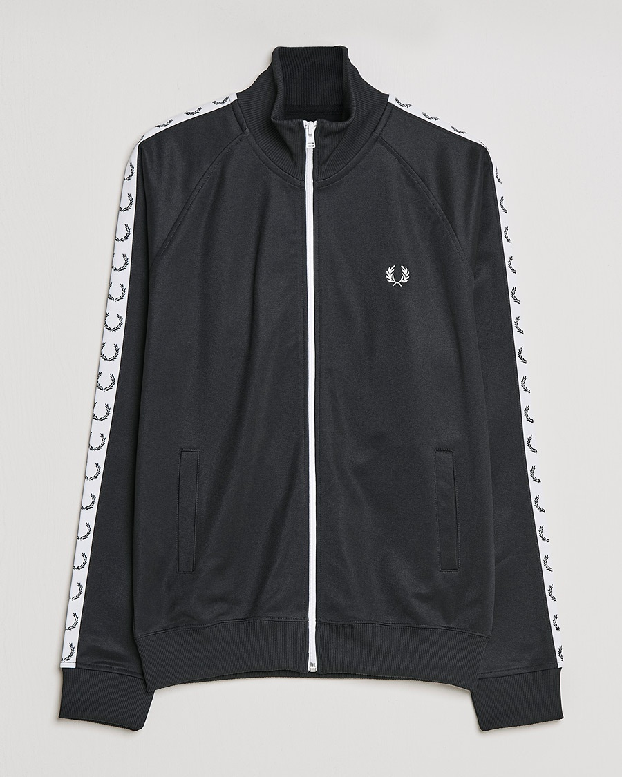 Fred Perry Taped Track Jacket Black – Zwart