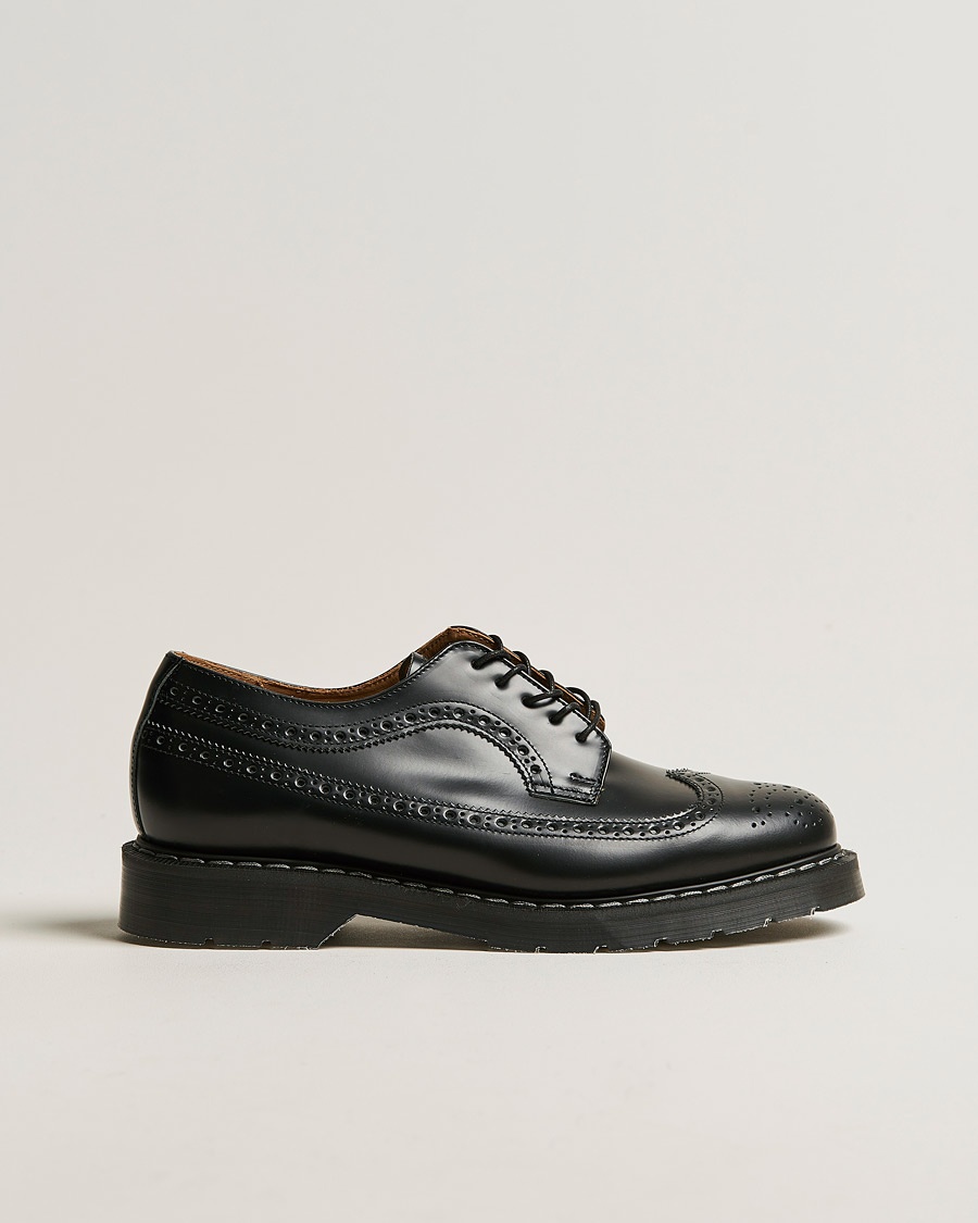 Solovair American Brogue Shoe Black Shine – Zwart