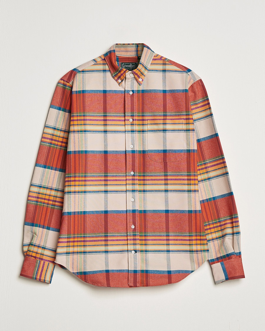 Heren | | Gitman Vintage | Button Down Sunrise Flannel Shirt Sunrise