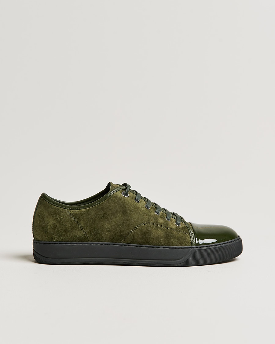Lanvin Patent Cap Toe Sneaker Khaki – Groen