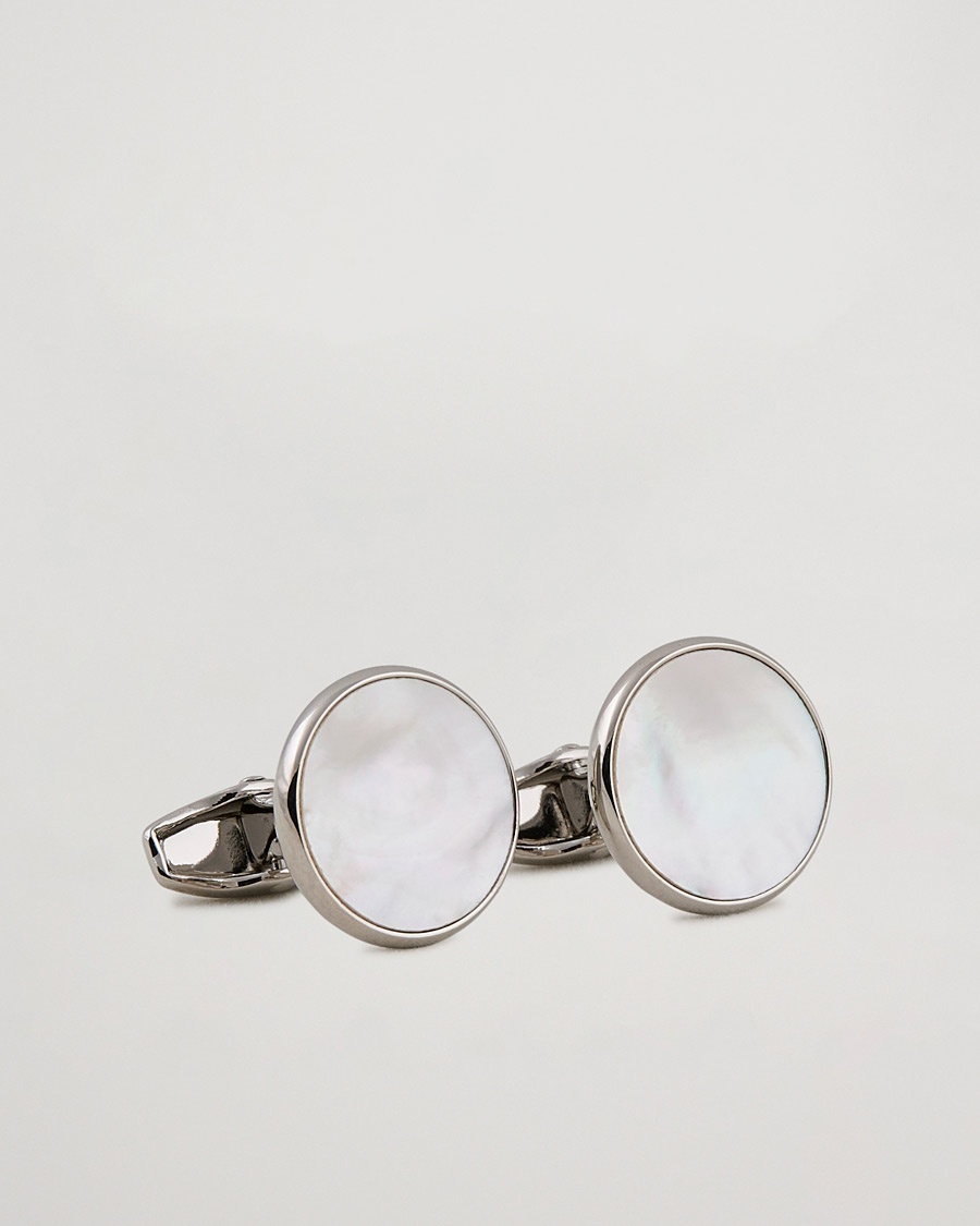 Amanda Christensen Cufflink & Shirt Studs Set White/Silver – Wit