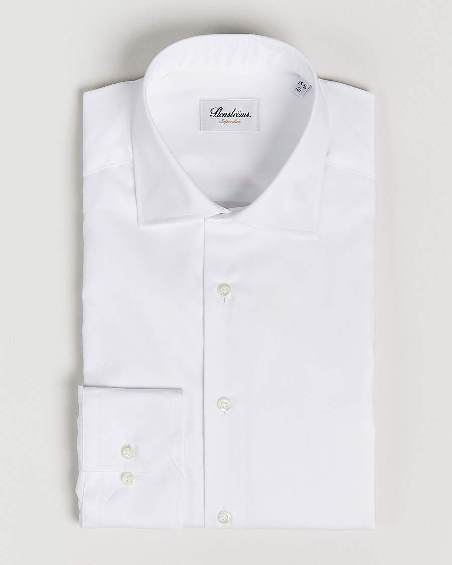 Stenströms Superslim Plain Shirt White – Wit