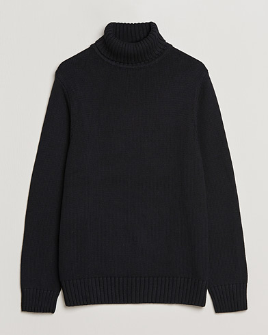 Heren | Sale | A Day's March | Forres Cotton/Cashmere Rollneck Black